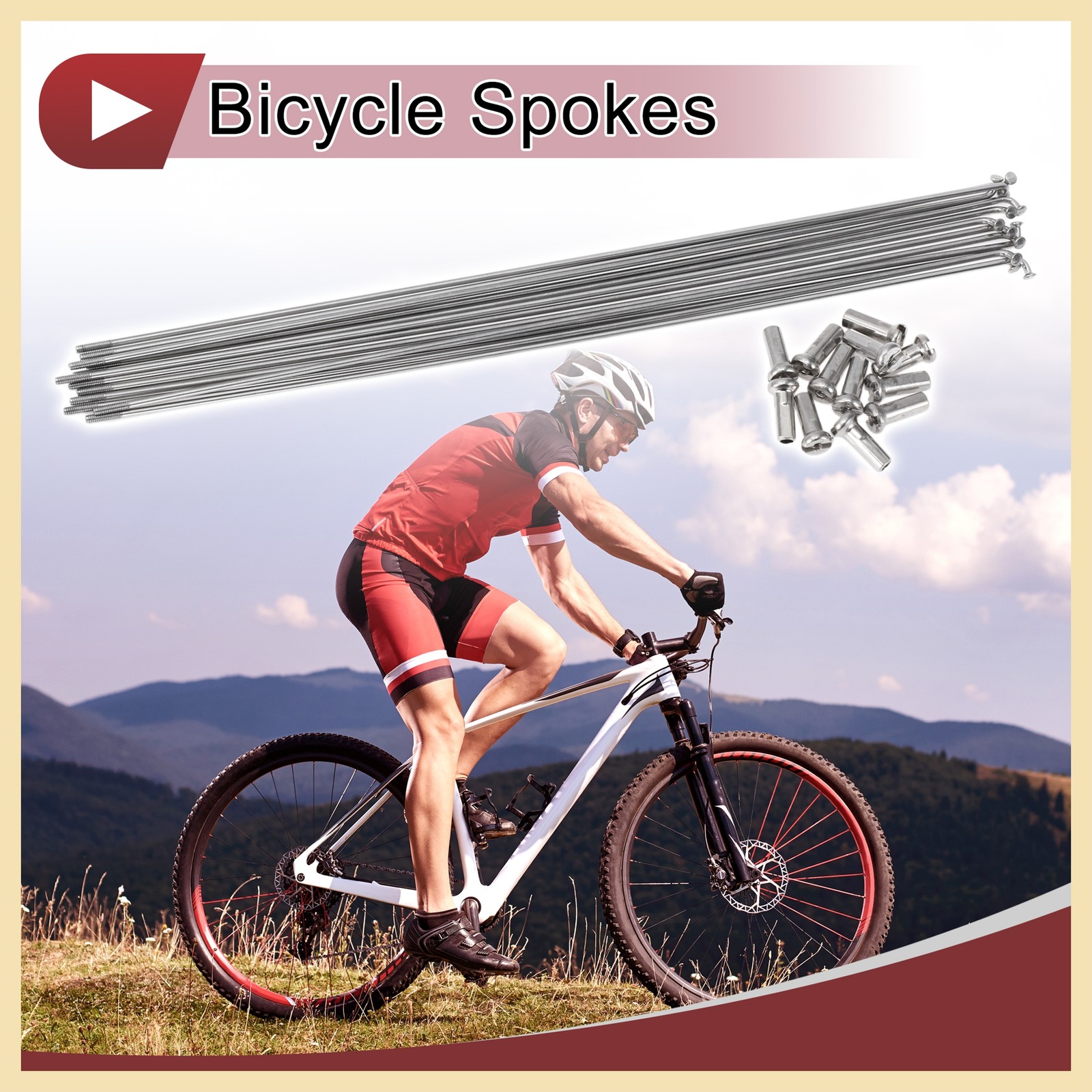 12Set 14G Bicycle Spokes 265mm Bike Wheel Spokes 304 Stainless Steel