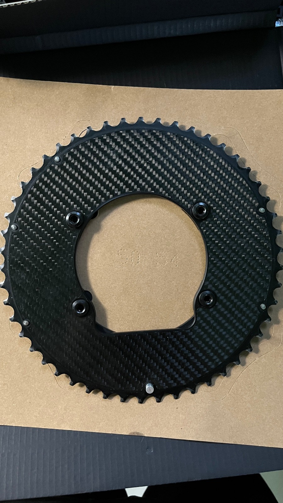 Carbon Chainring 50-34t 110bcd Carbon-aluminum 154g