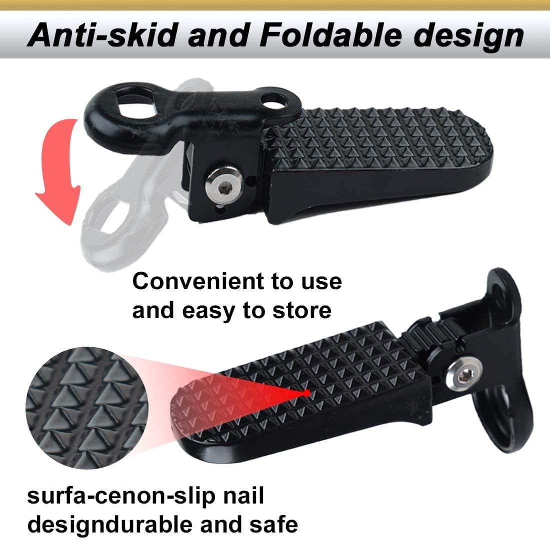 1 Pair Bike Rear Pedals,Aluminium Alloy Bike Pegs, Mini Folding Bicycle Foot Peg