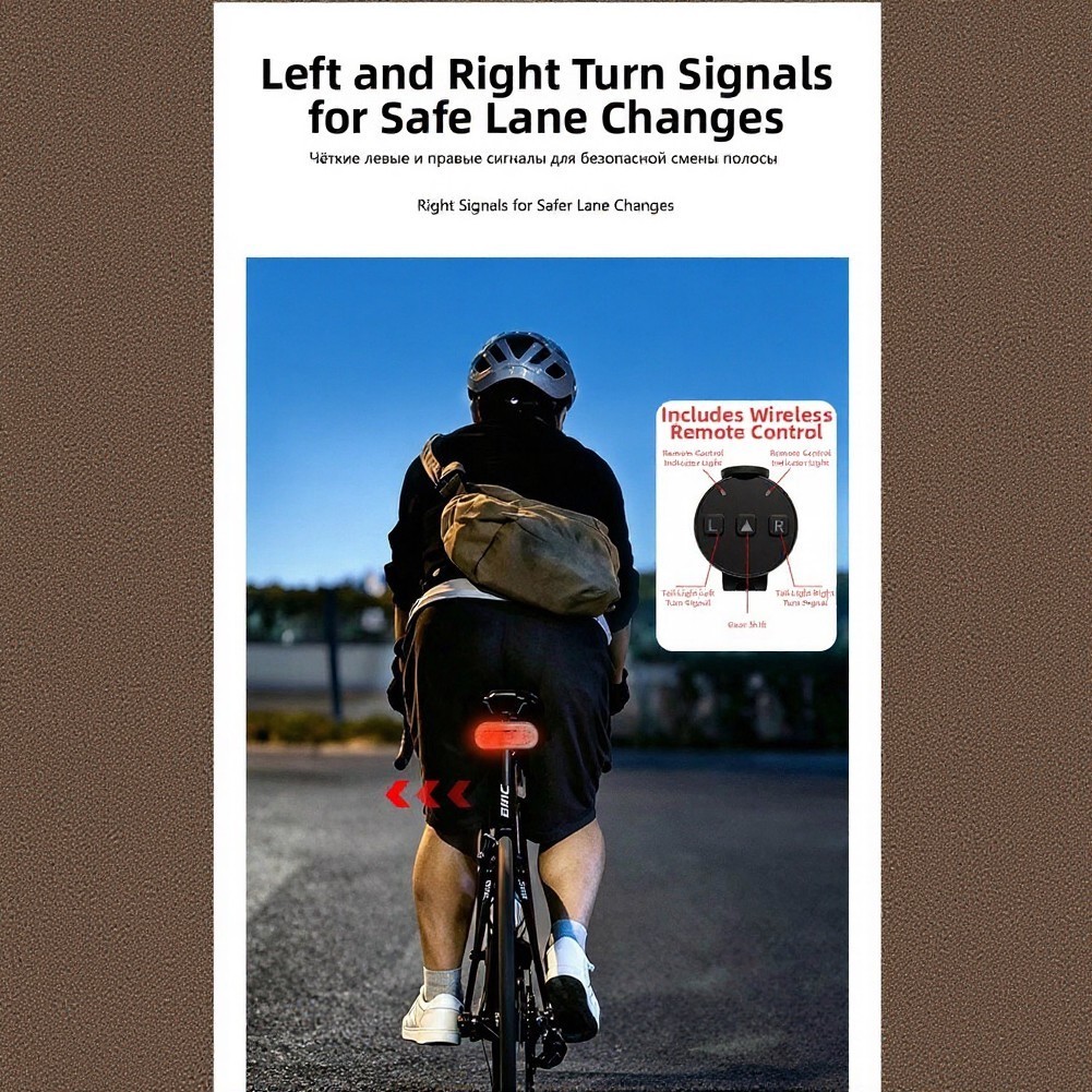 RGB Bike Tail Light Remote Operated IPX5 Water Resistant for Road Mountain Bike