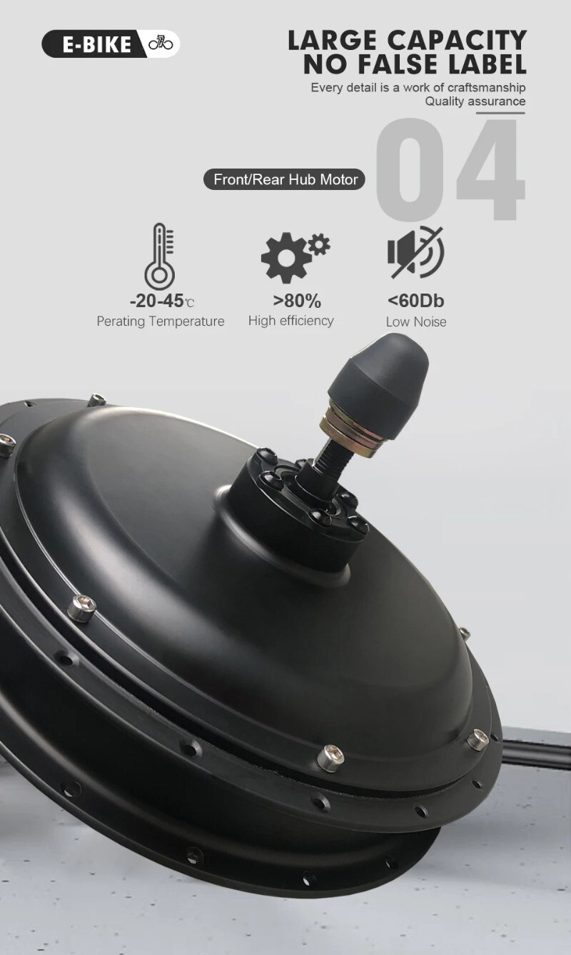 500W 1000 W 1500W 2000W 36V 48V MTB E-bike Brushless Gearless Front Rear Motor
