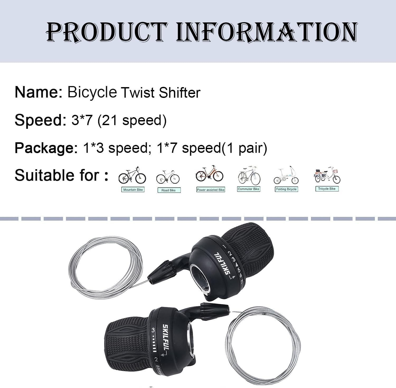 Bicycle Twist Shifter Lever 3×6 Speed Revoshift – Lightweight Aluminum Design
