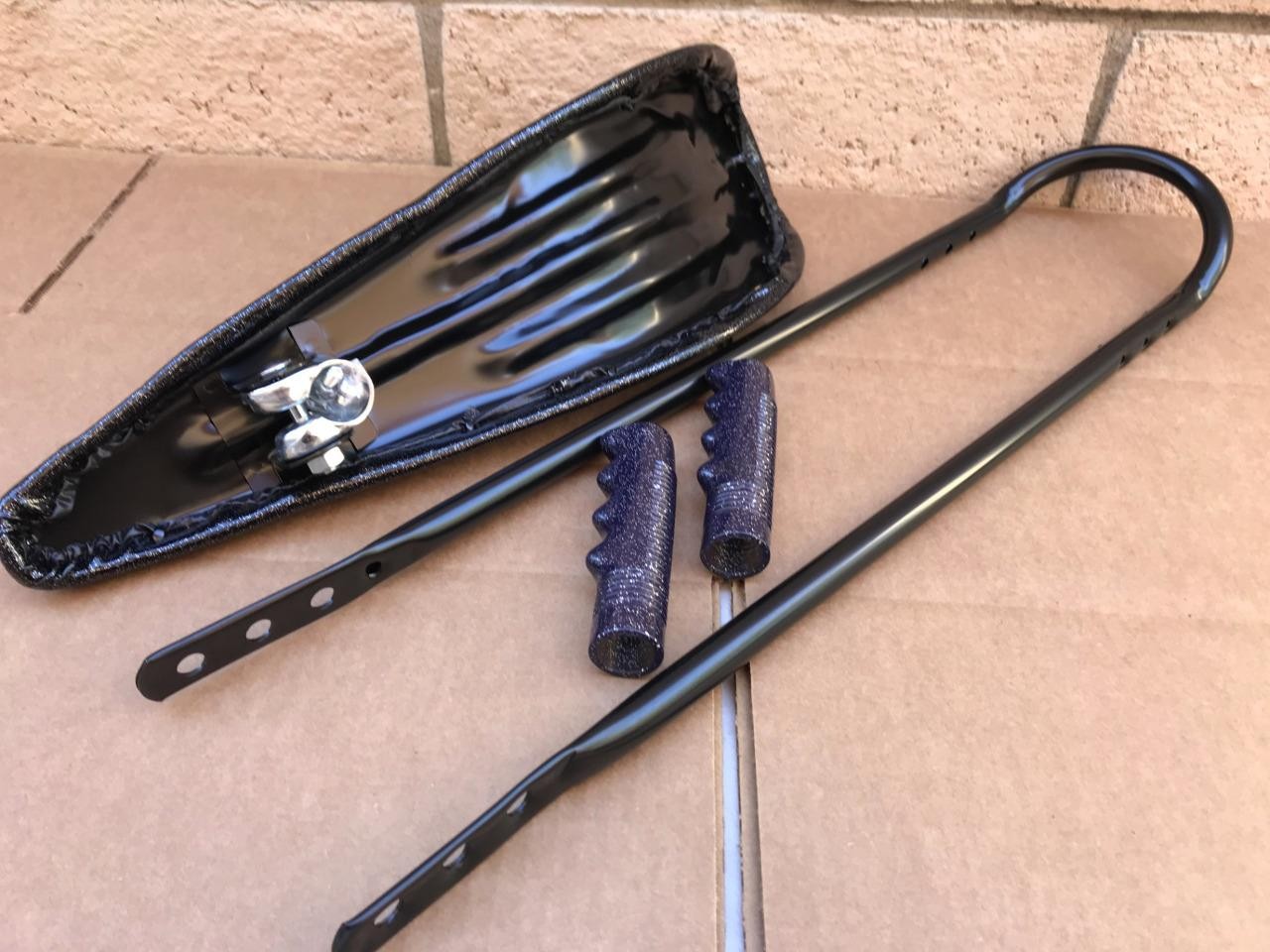 20″ BLACK SPARKLE Lowrider Krate BANANA SEAT Sting-Ray GRIPS & BLACK SISSYBAR