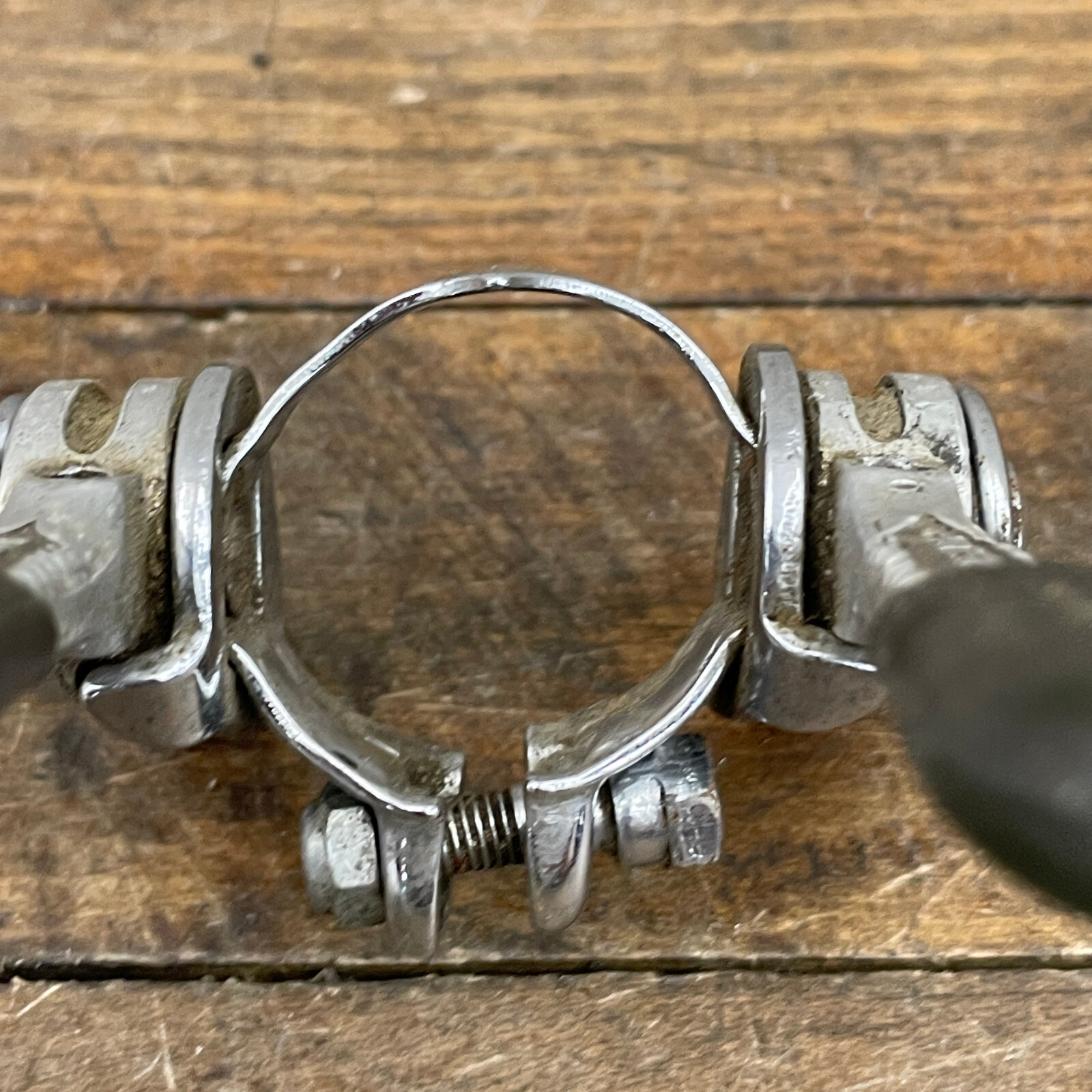 Vintage Campagnolo Record Down Tube Shifter Set Zeus Covers Shift Lever Clamp