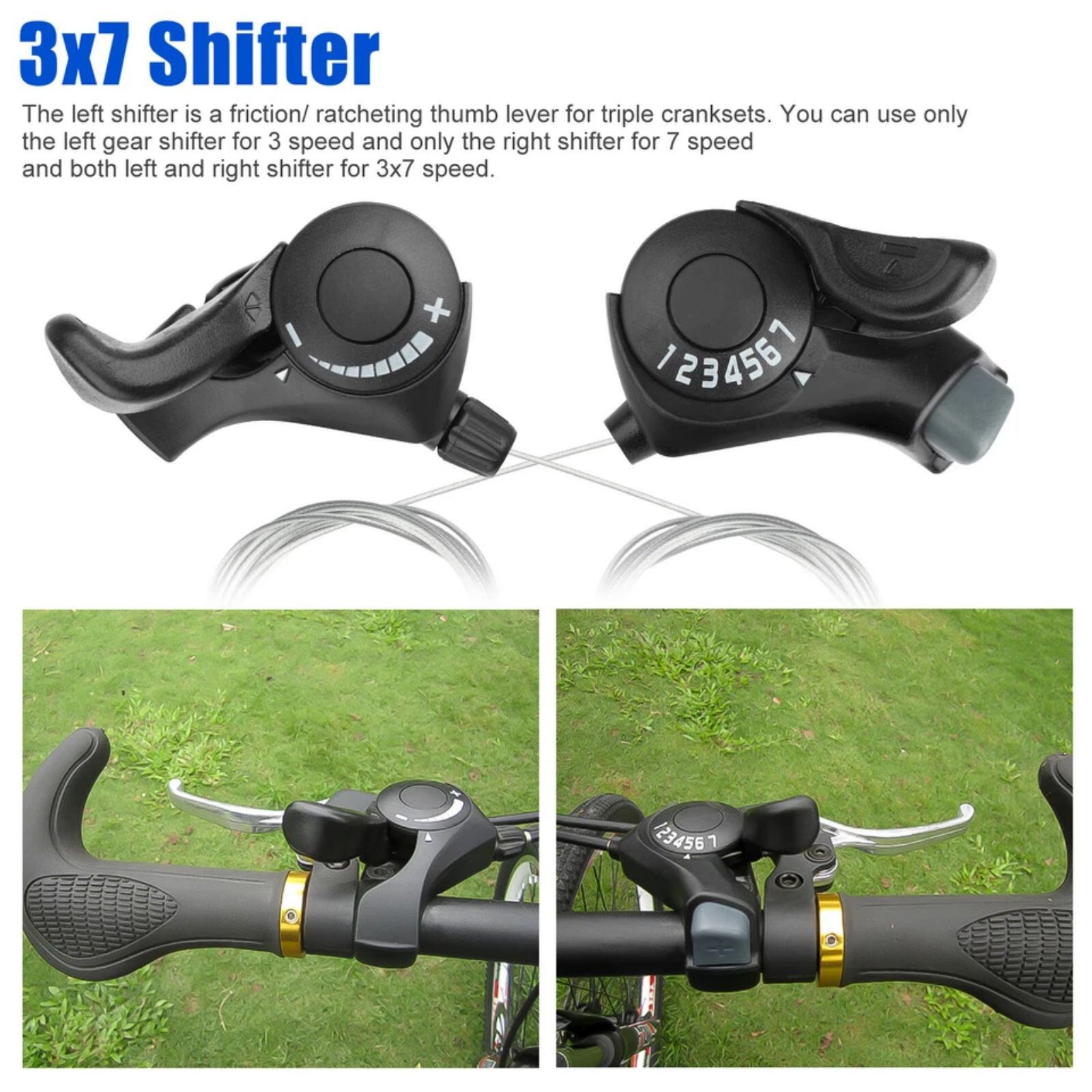 3×7 21-Speed Shifters w/Durable Construction Aluminum Steel & Premium Plastic
