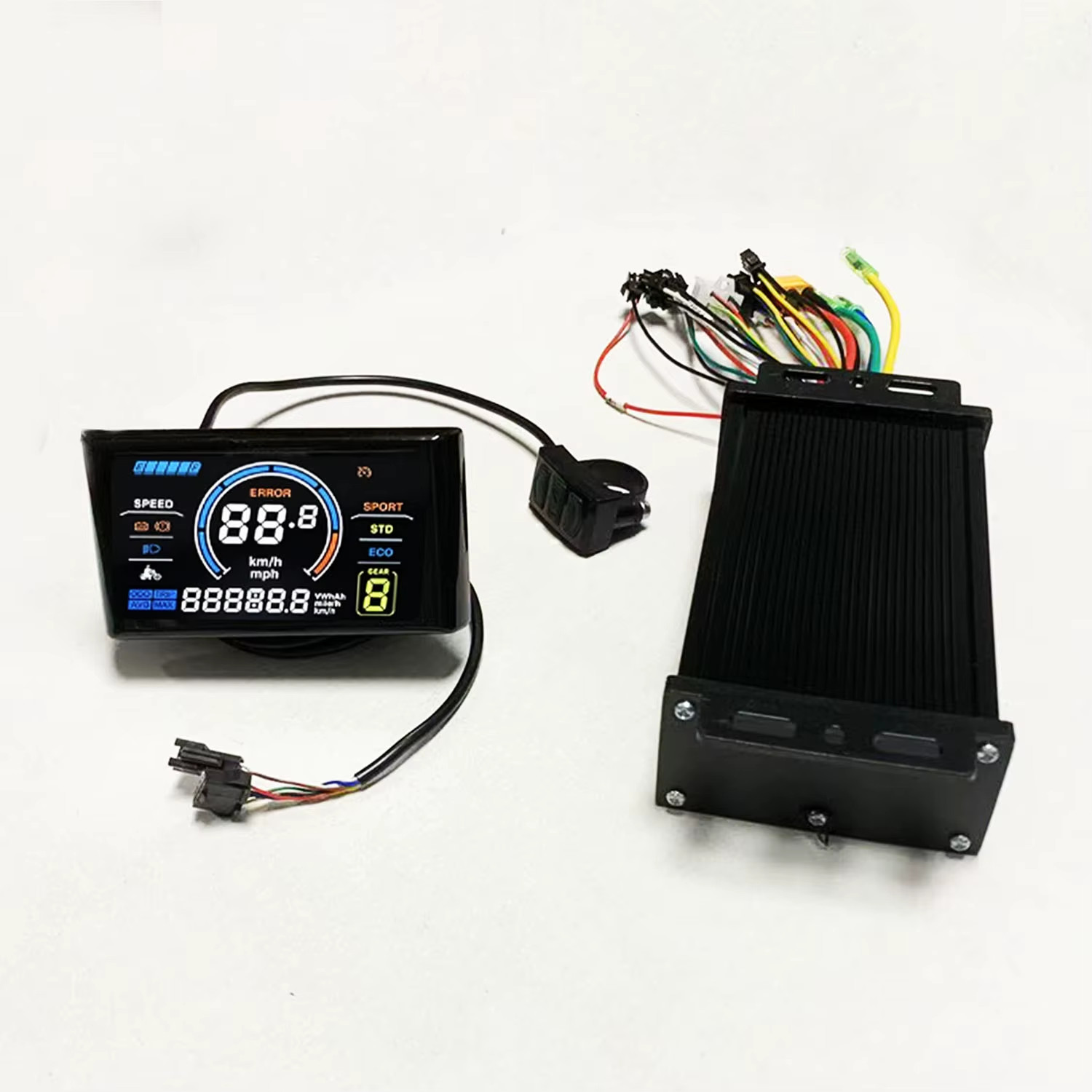 30A sine wave 3-mode 1500W 36V 48V 52V 64V controller with S966 color LCD meter,