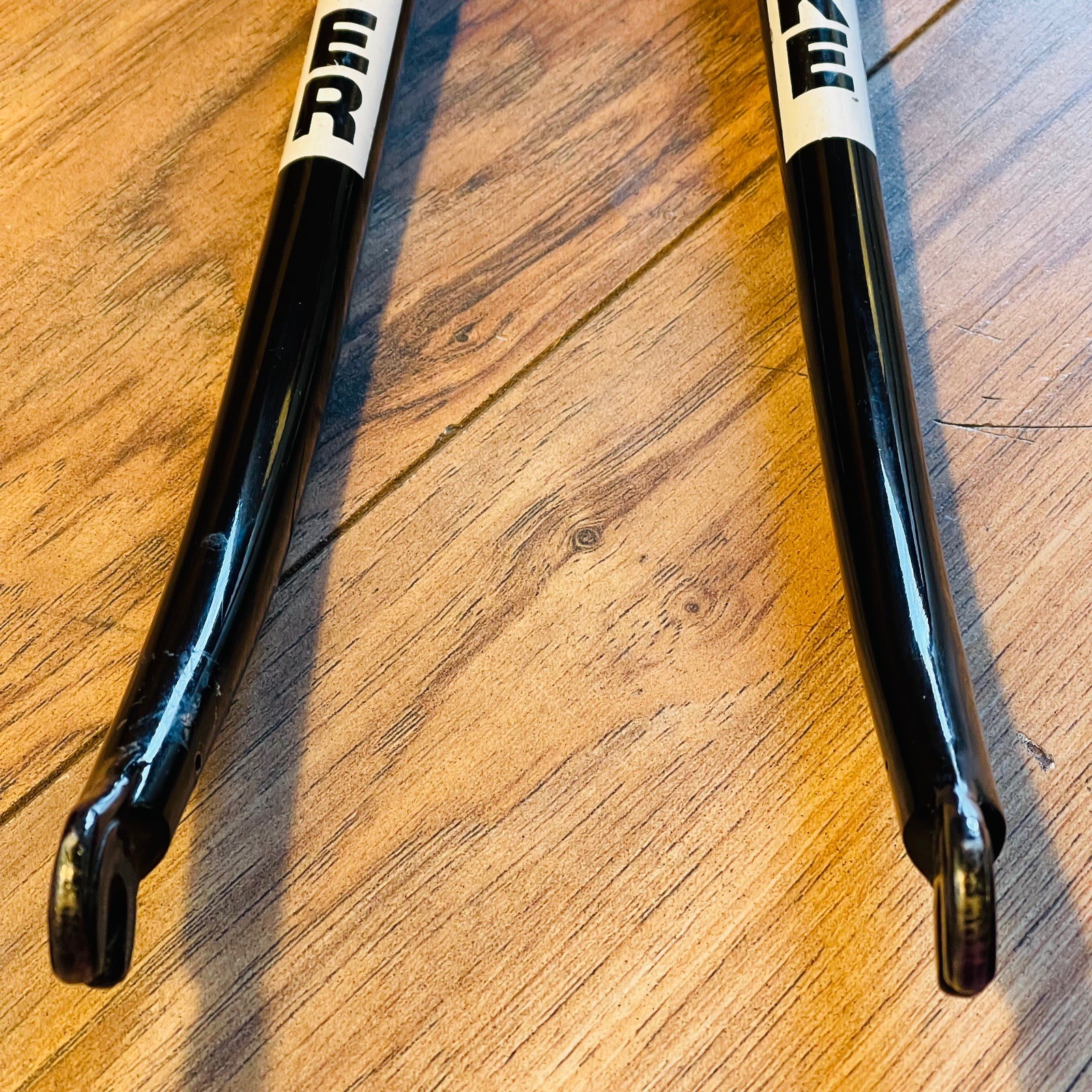 Vintage Tange 8E 700C Road Fork 1-Inch Threaded 131 Steerer Black Chromoly Steel