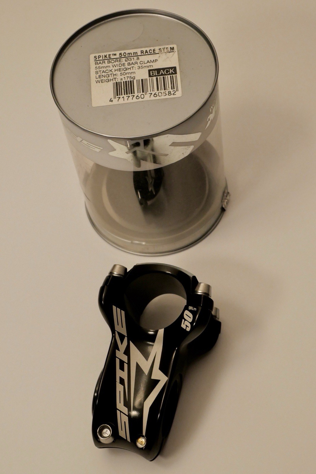 Spank Spike Threadless Stem 31.8mm Clamp 1 1/8in Steerer Black 50mm MTB