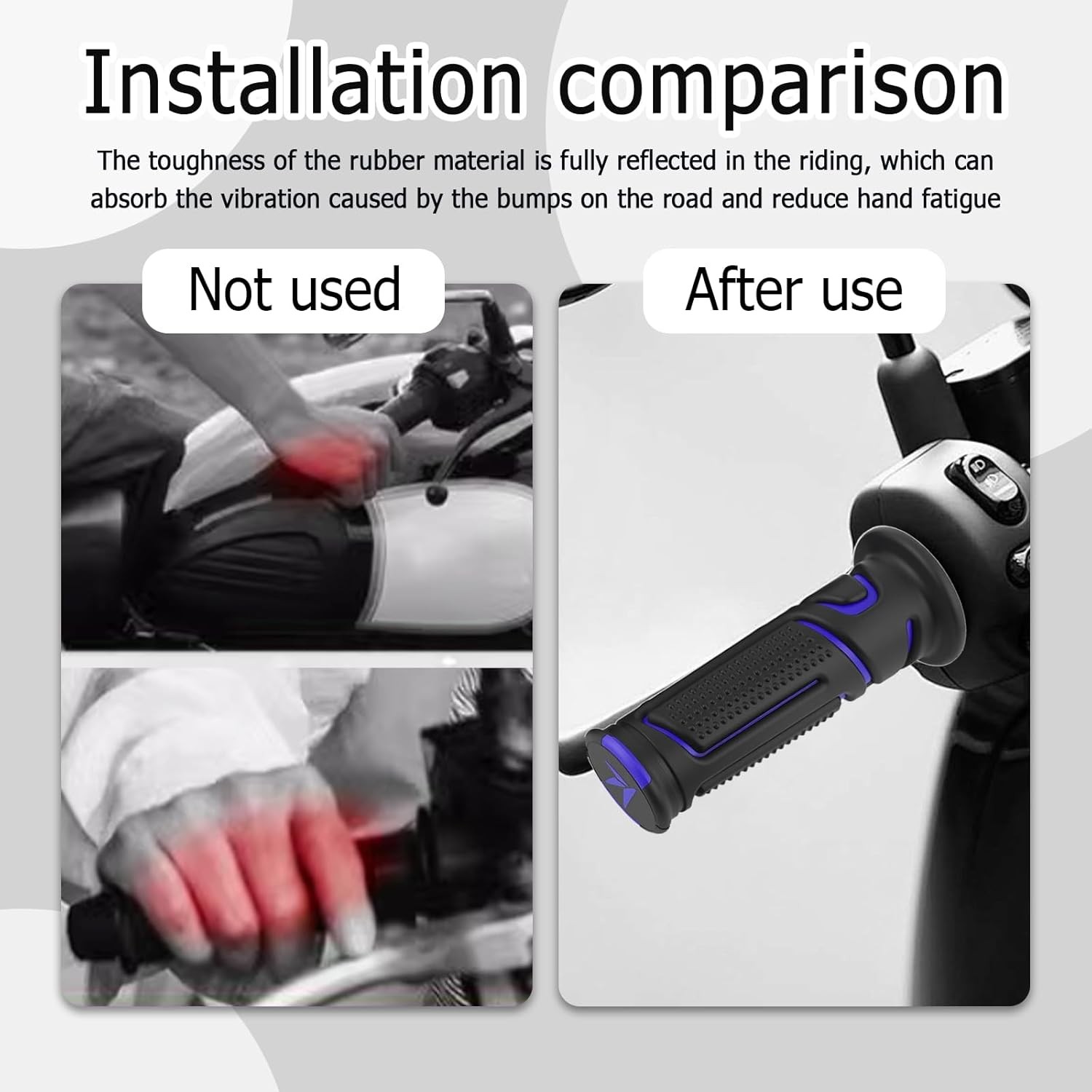 Cool Anti-Slip Dirt Bike Grips, ID 25mm 1″ & 22mm 7/8″ Motorcycle Color: Blue