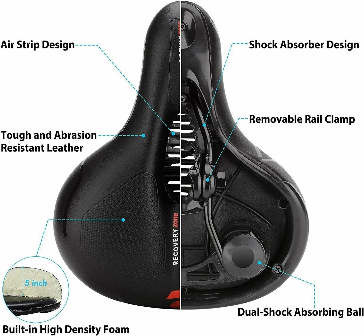Bicycle Saddle bike Comfort Wide Soft Gel Bike Seat Sporty Air Cushion men women