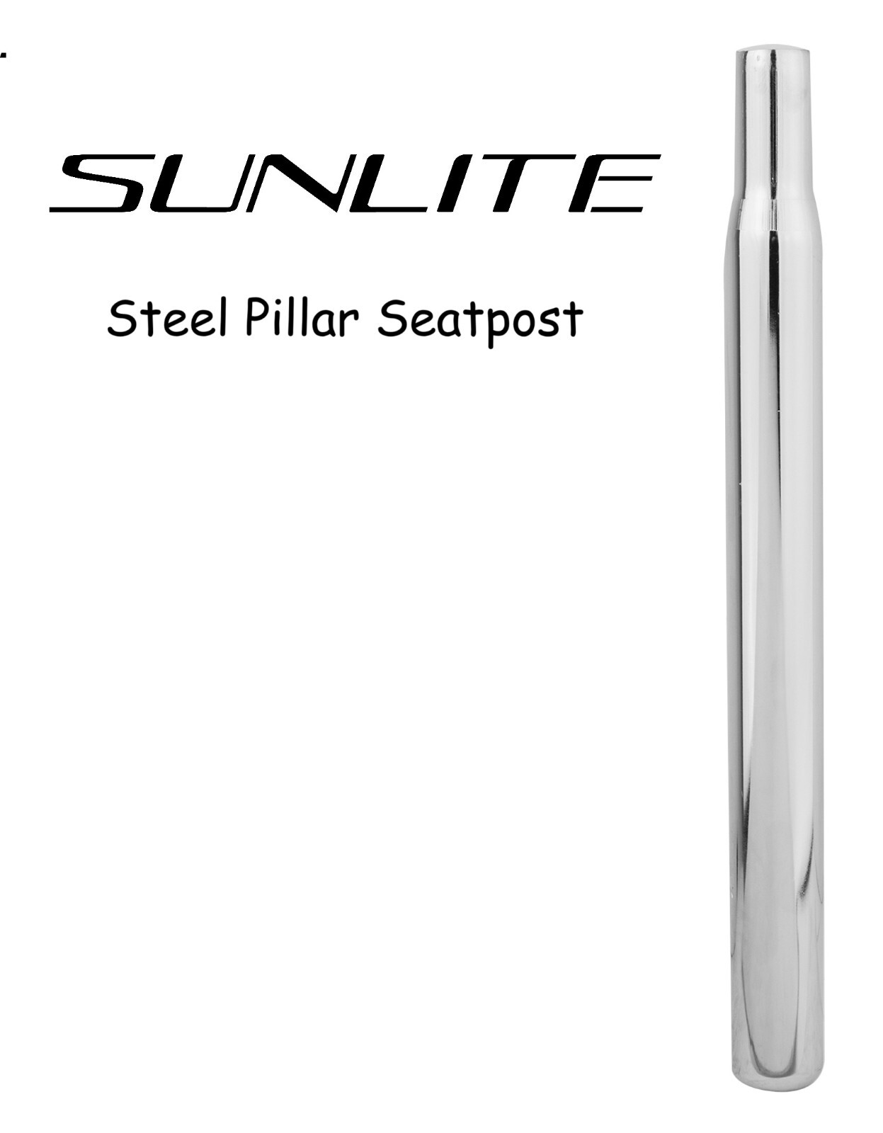 SEATPOST Sunlite Steel Pillar 12×1-1/8in Chrome Plated