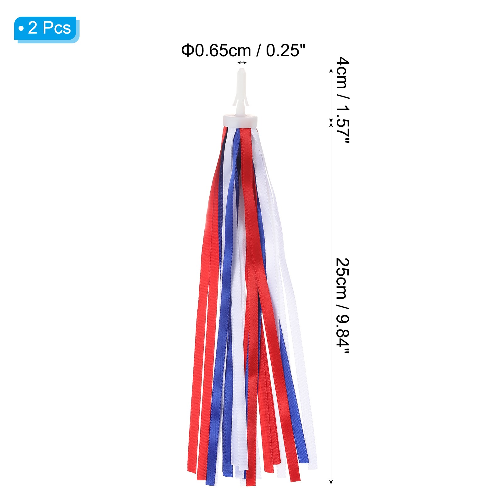 Bike Streamers Scooter Handlebar Tassels Grips Ribbon White Red Blue