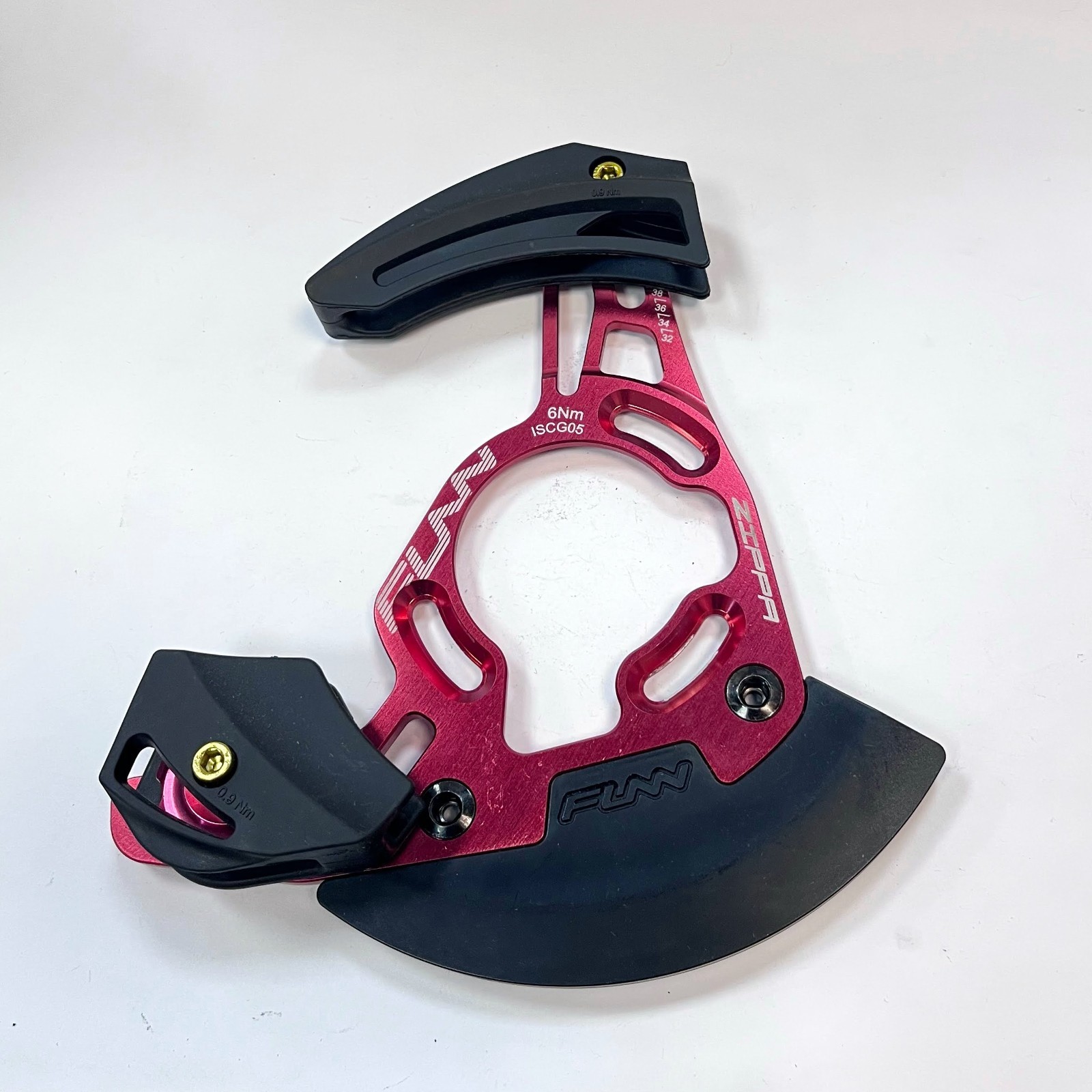 Funn Zippa DH Chain Guide, Mountain Bike Chain Protector (Red) – Used