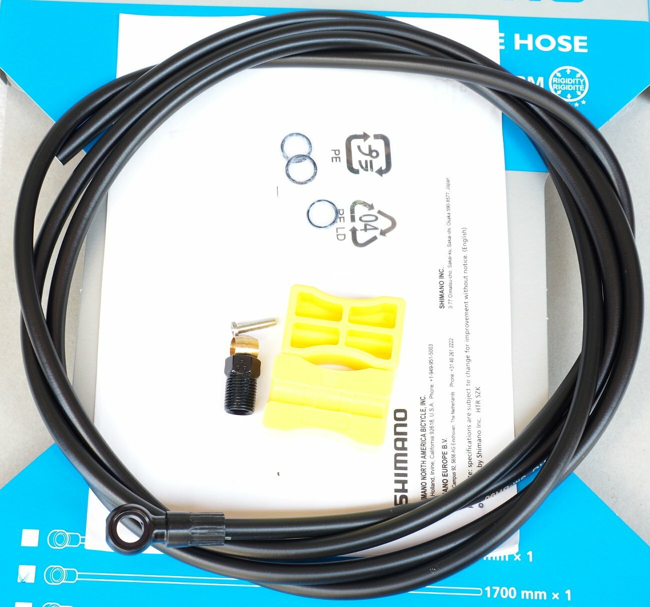 Shimano SM-BH90-SBM 1700mm Disc Brake Hose Kit XTR/XT/SLX New Color~Black Banjo