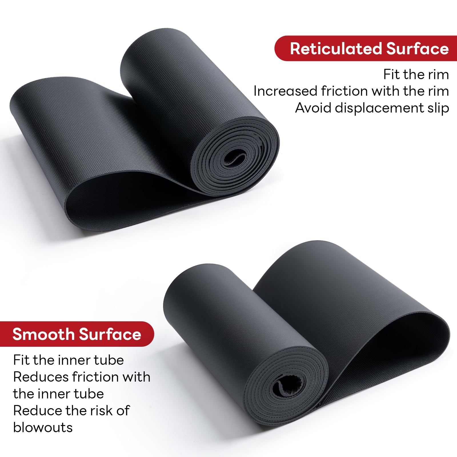 YunSCM 26×4.0 Inch Rim Strip Tape Fat Tire Liner PVC Inner Tube 26X4.0