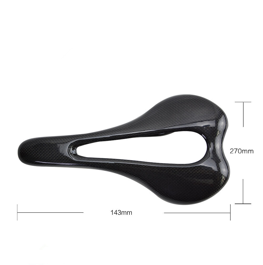 Ultralight Cycling Seat Full Carbon Bicycle Saddle Rail 7*9mm 120g Black No Logo