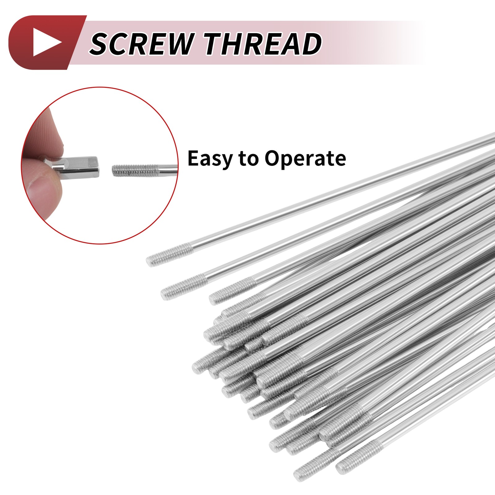 10G J Bend Bicycle Spokes 55mm Bike Wheel Spokes with Nipple Silver Tone 36 Set