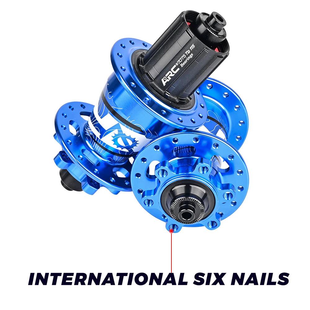 MTB Bicycle Front Rear Hubs 6 Pawls 114 Clicks Sealed Bearings Hubs HG Freehub