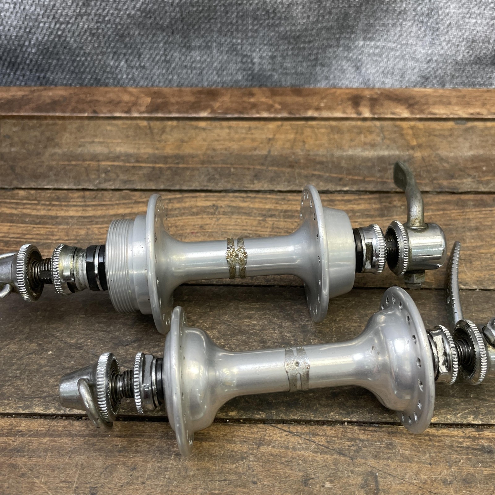 Vintage Shimano Dura-Ace 1st Gen Bike Hub Set 36H 36 Front Rear 120 70s