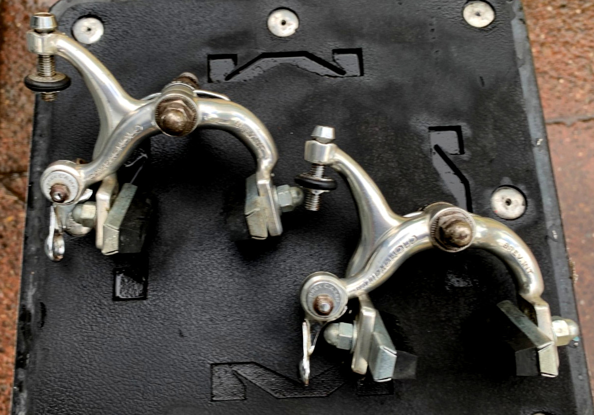 Vintage CAMPAGNOLO RECORD Front and Rear Nutted Short Reach Brake Calipers