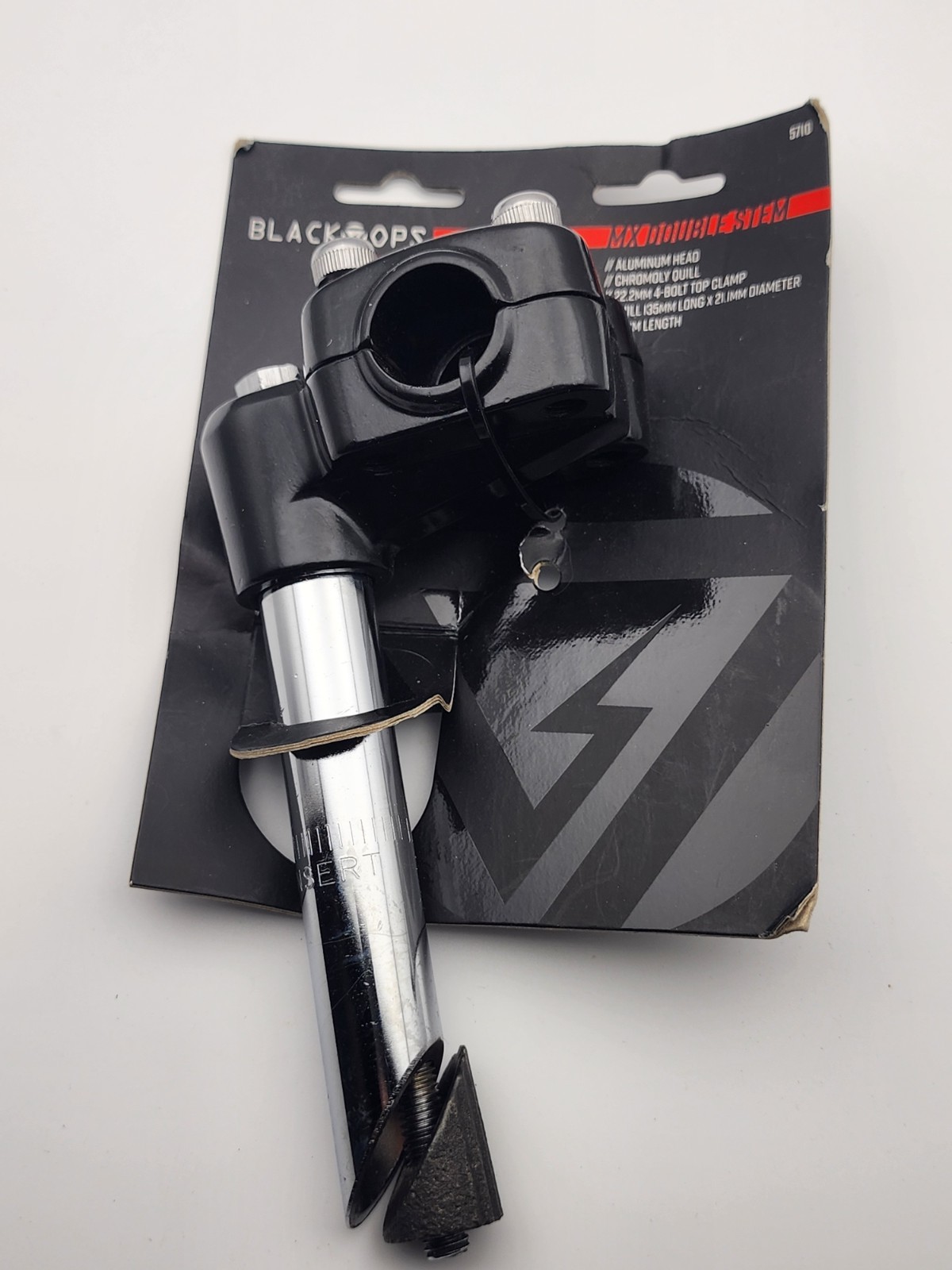Stem Black Ops MX Double Stem 22.2mm Quill Stem 135mm x 21.1 Diameter 4-bolt TC