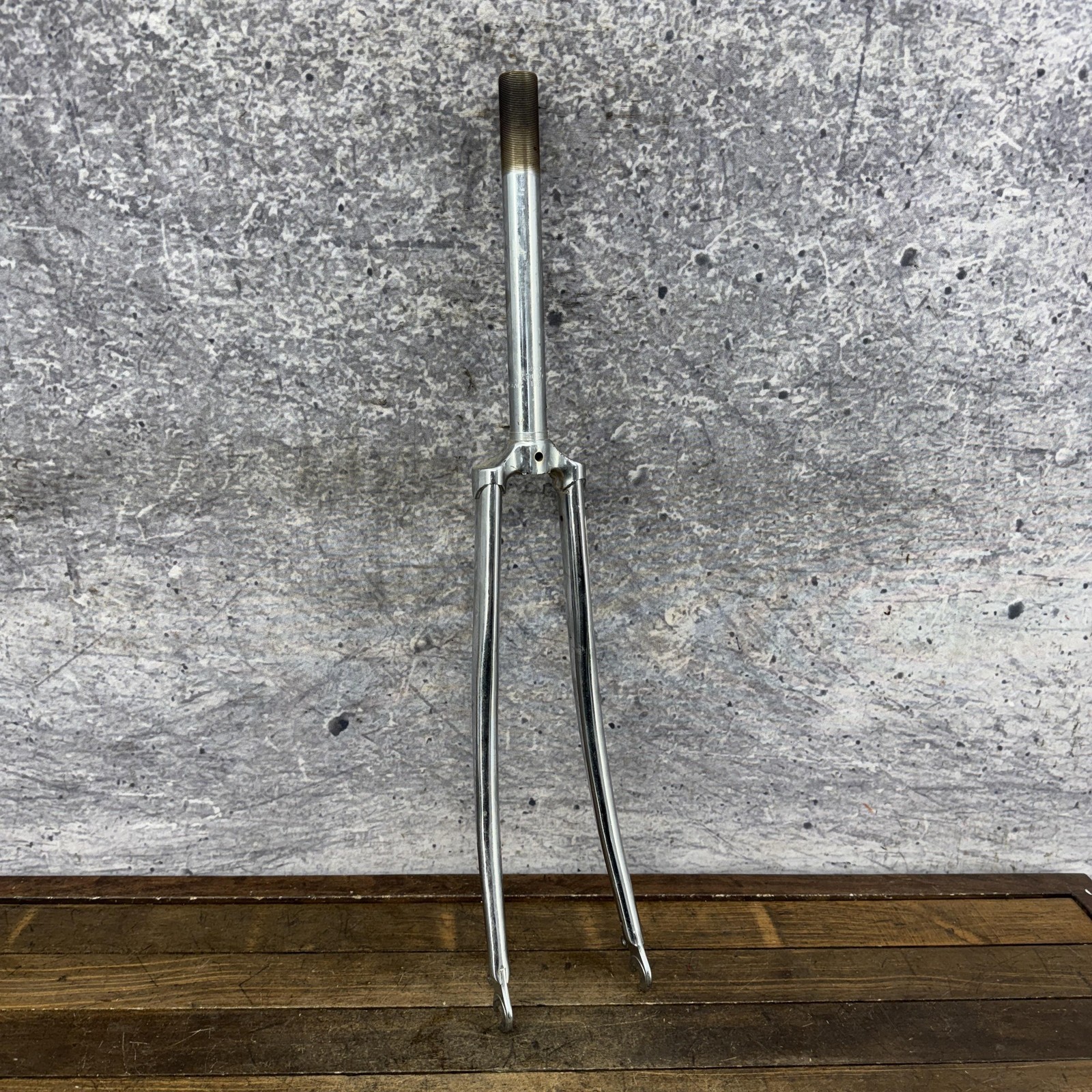 Vintage Road Fork Threaded CROMOLY Steel 27in NOS 22.2 Chrome Caliper Brake 1in