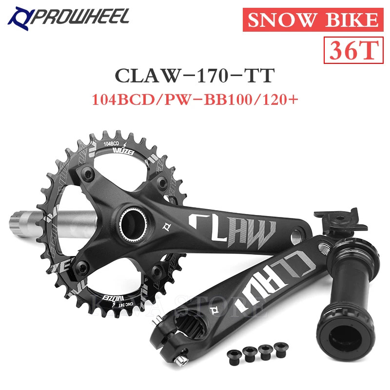 Snow Bike Crankset 170mm Fat Tire Bicycle Crank Arm 30T-42T Single Sprockets