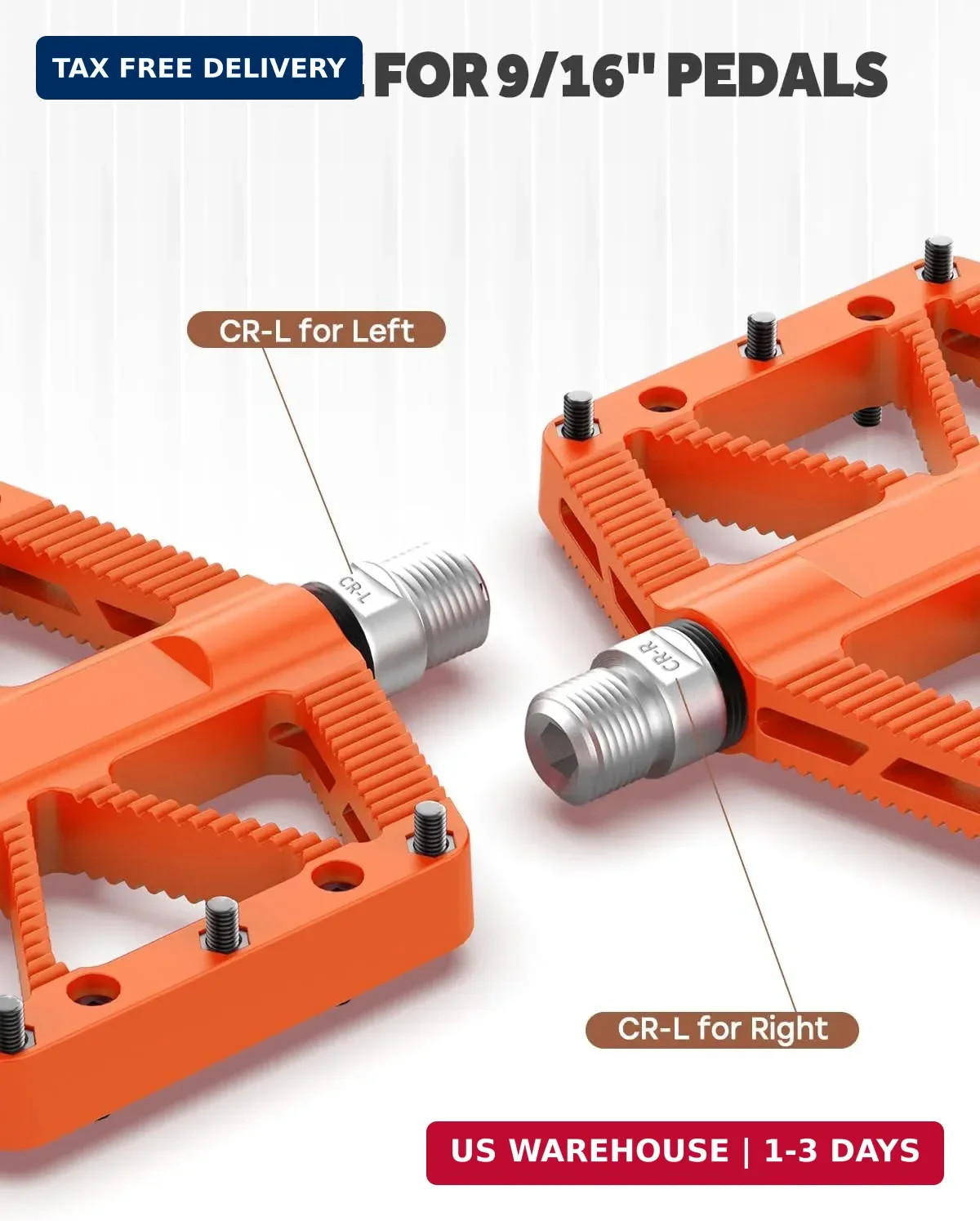 Bike Pedals, Mountain MTB BMX Pedals, 9/16″ Bicycle Pedals, Lightweight Non-Slip