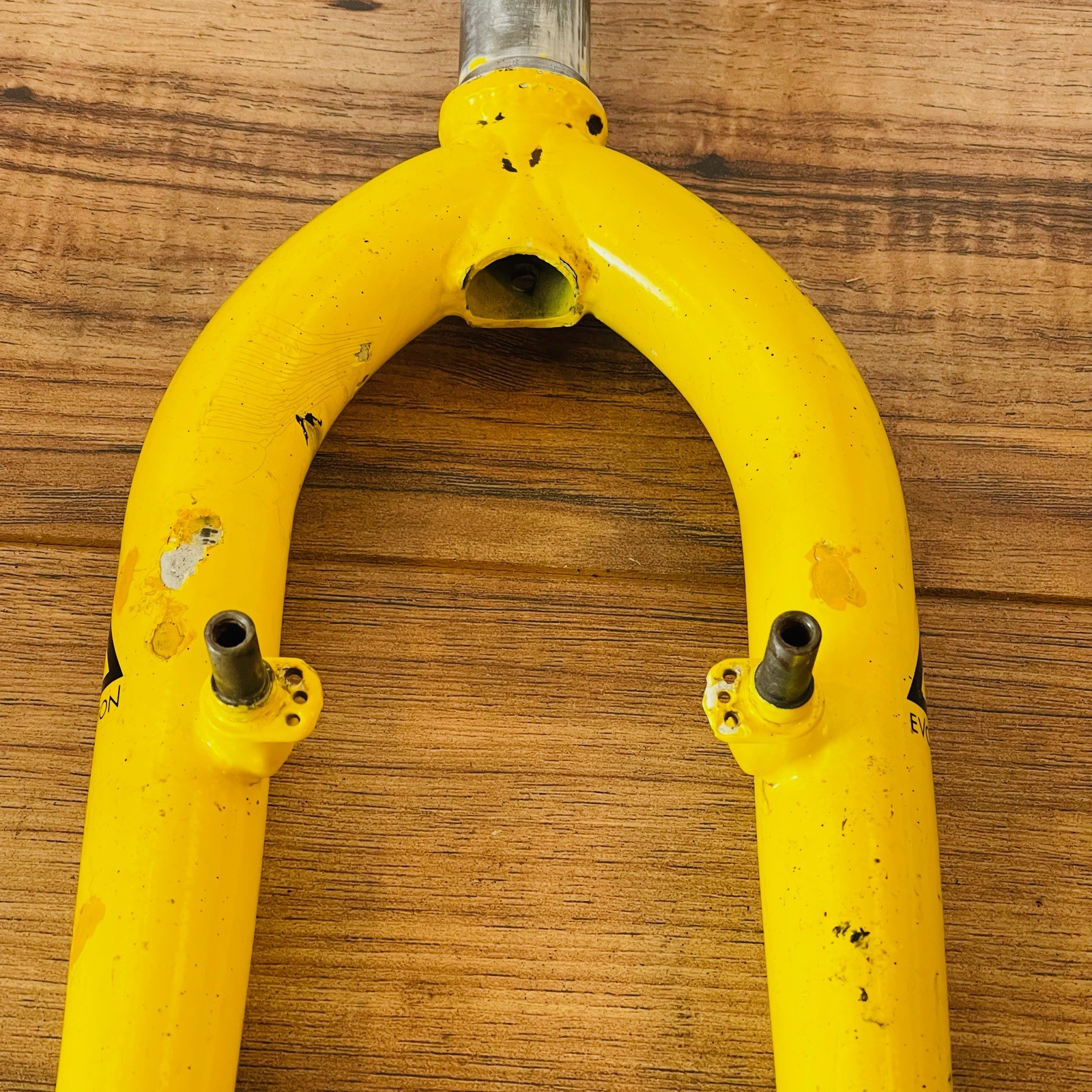 Rare 1-Inch 1″ Fisher MTB Rigid Fork 26 Threadless 120mm 395mm Yellow