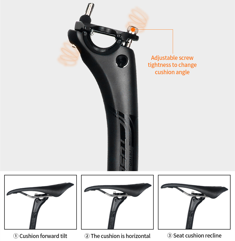 TOSEEK Carbon Fiber Seatpost Offset Mountain Road Bike Seatpost 27.2/30.8/31.6mm