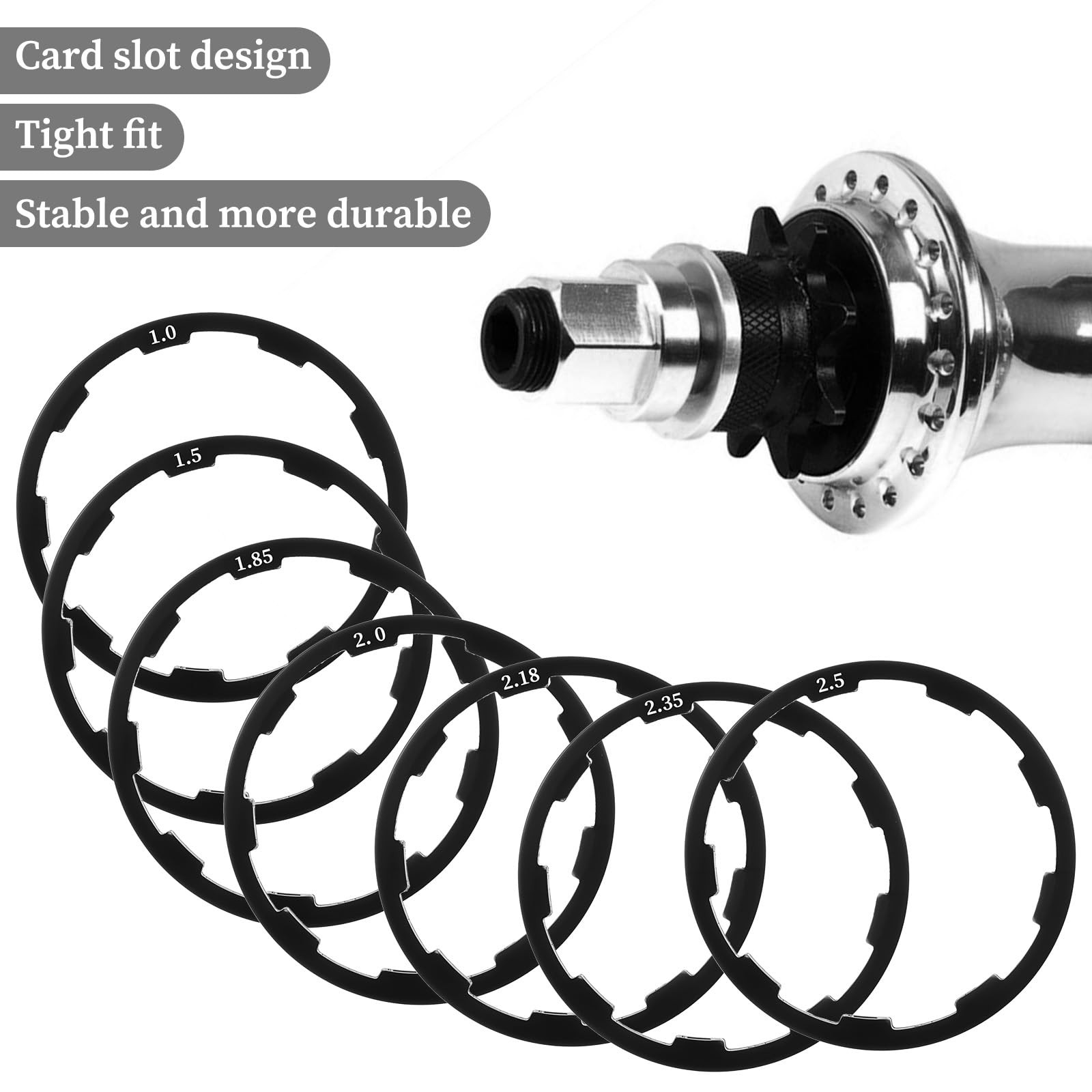 8 Pcs Headset Spacers for Bike Cassette, Bicycle Bottom Bracket Spacer 7-11Speed