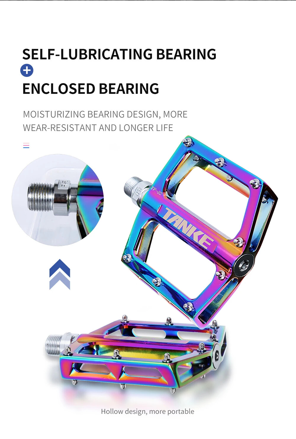 Mountain Bike Pedals Ultralight Hollow Anti-skid Bearing MTB Foot Pedals