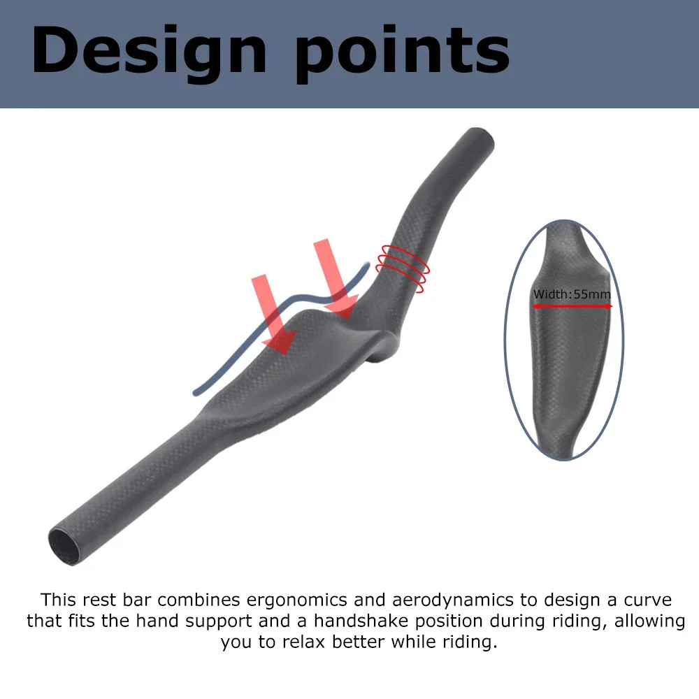 Road Bike Triathlon Time Trial Carbon Rest TT Handlebar 35 Degree Matte/Glossy