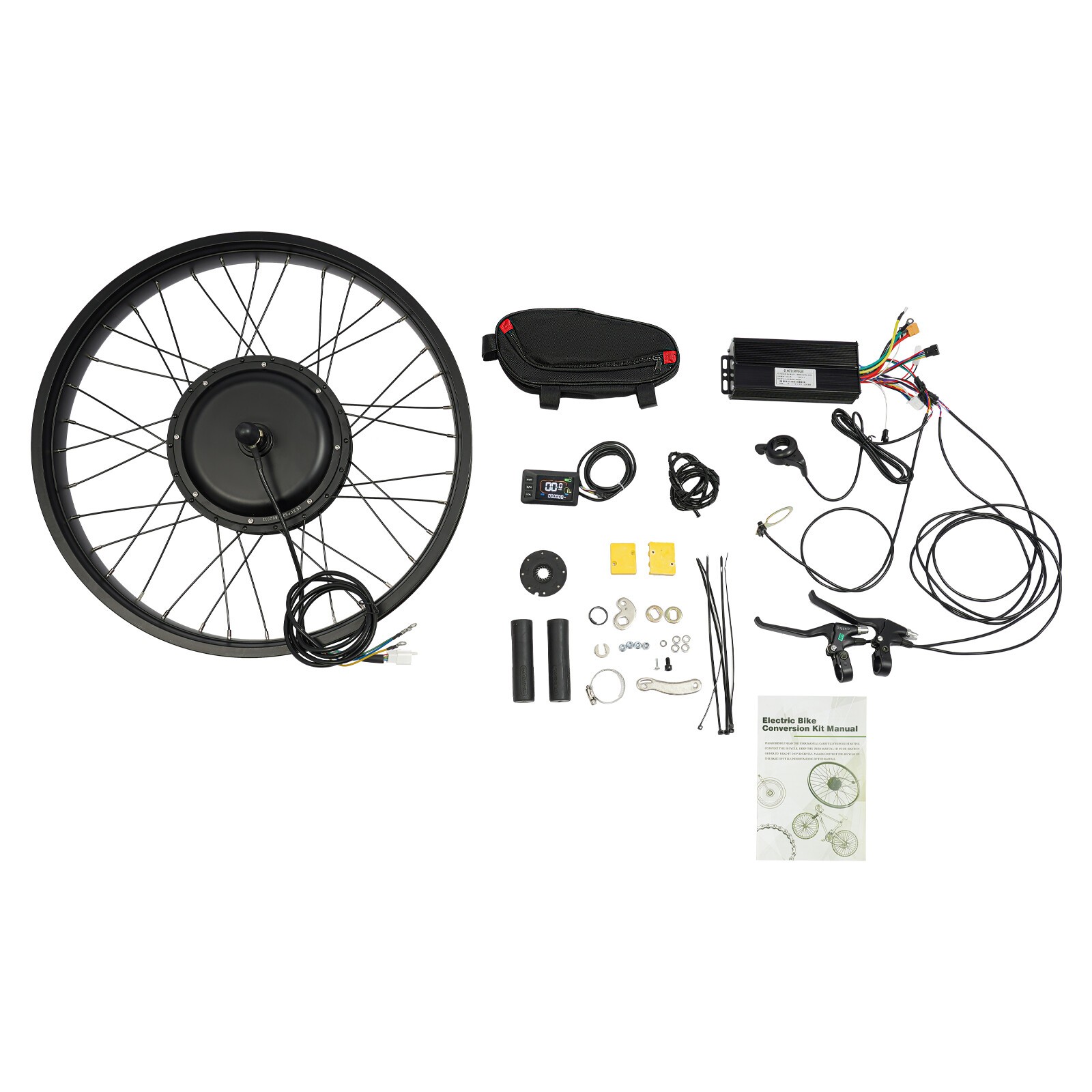 26×4″ 48V Electric Bicycle Front Wheel Hub Motor LCD E-Bike Conversion Kit 1500W