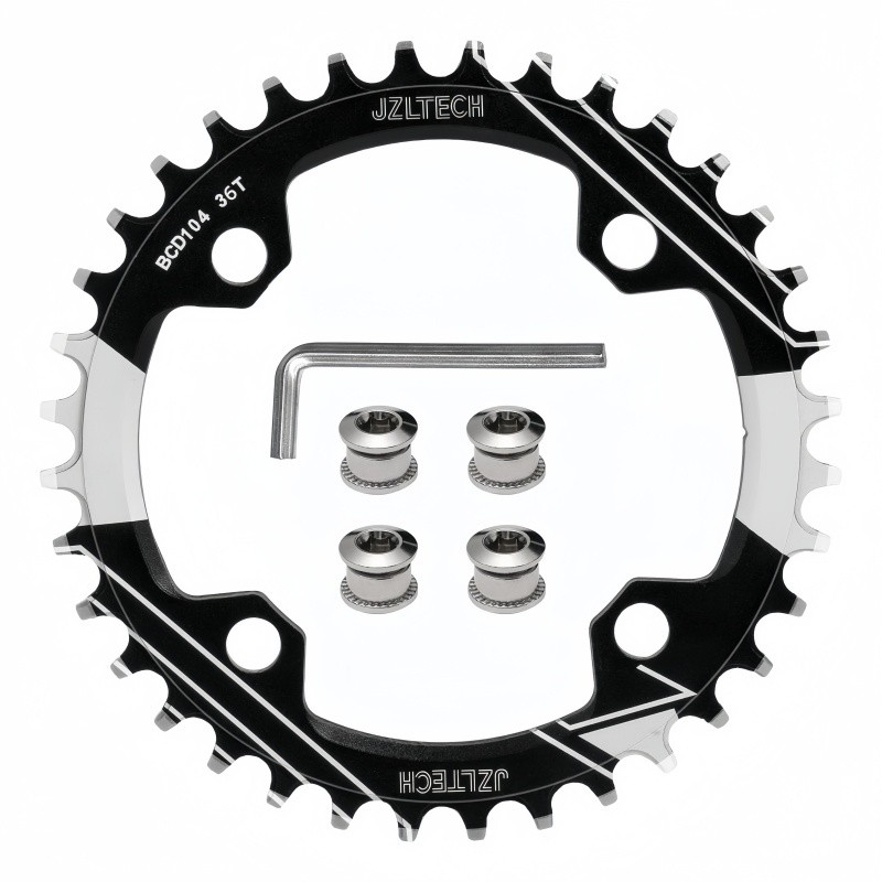104BCD 36T MTB Single Chainring Narrow Wide Tooth w/4 Bolts & Hex Wrench