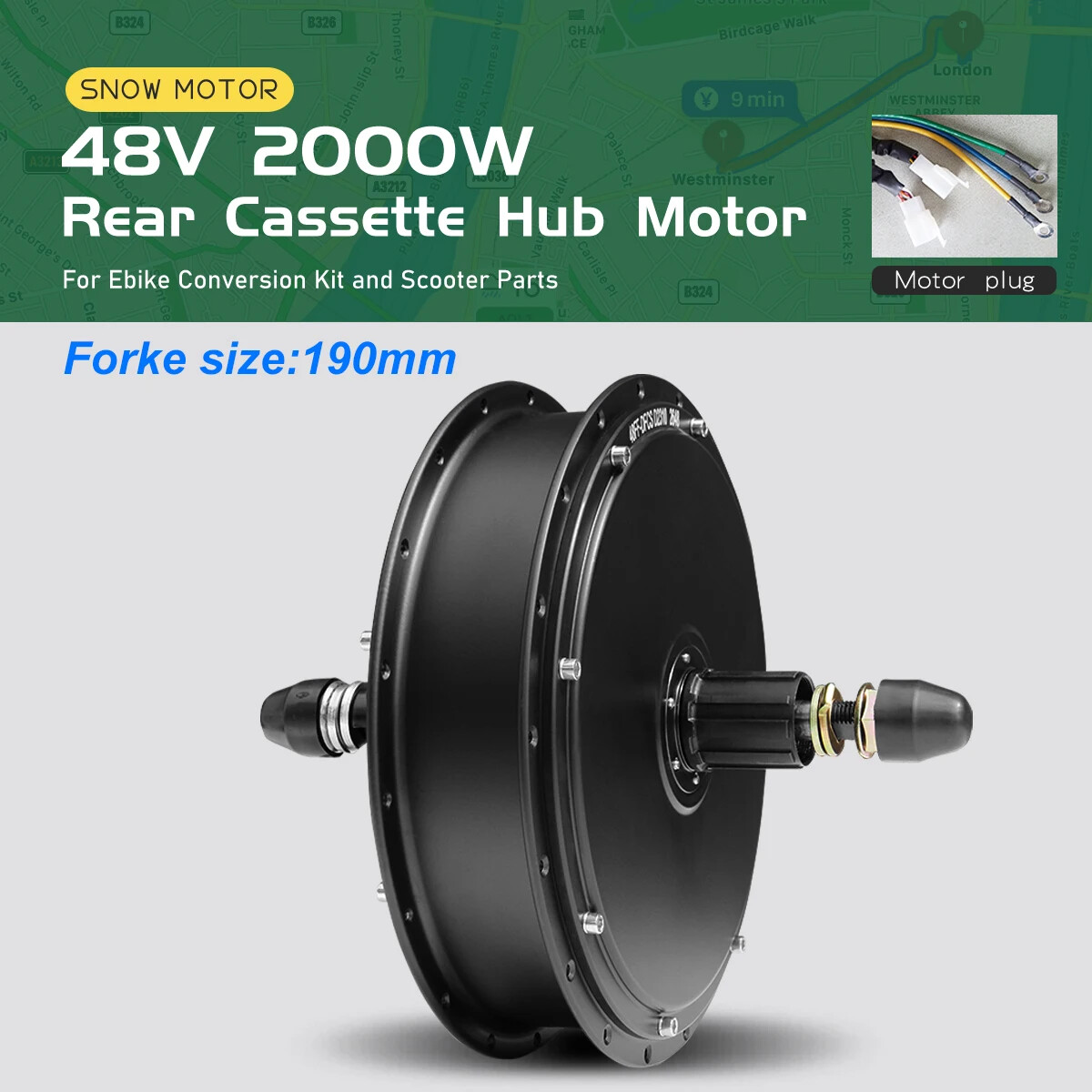 Snow Electric Bike Motor 48V 1000W-2000W Front/Rear Wheel Hub Motor 4.0 Tyre