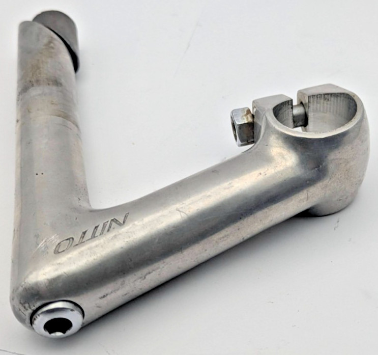 NITTO YOUNG QUILL STEM JAPAN 22.2MM 25.4MM CLAMP 90MM ALUMINUM SILVER ROAD BIKE