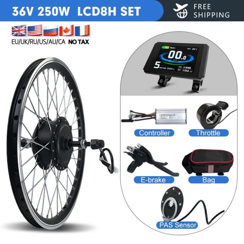 36V 48V 250W Mountain Ebike Conversion Kit Brushless Gear Rear Hub Motor Wheel