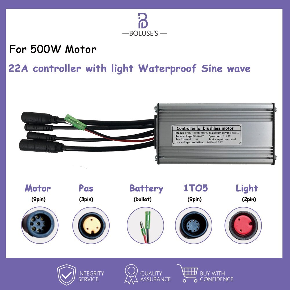 Sinewave Controller 15A-50A E-bike Controller for 250W-3000W SM/Waterproof Plug
