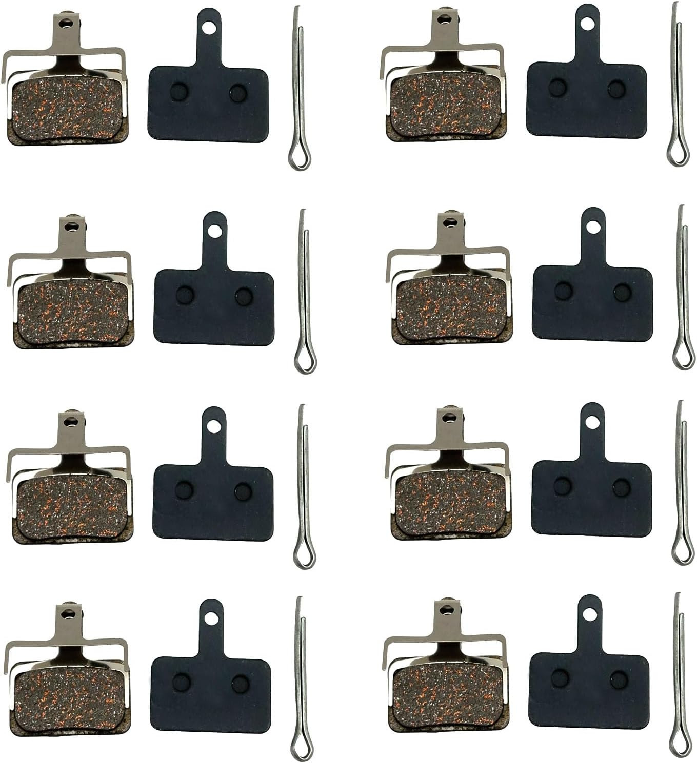 8 Pairs Bike Brake Pads Resin Semi-Metal Bicycle Disc Brake Pads Compatible with