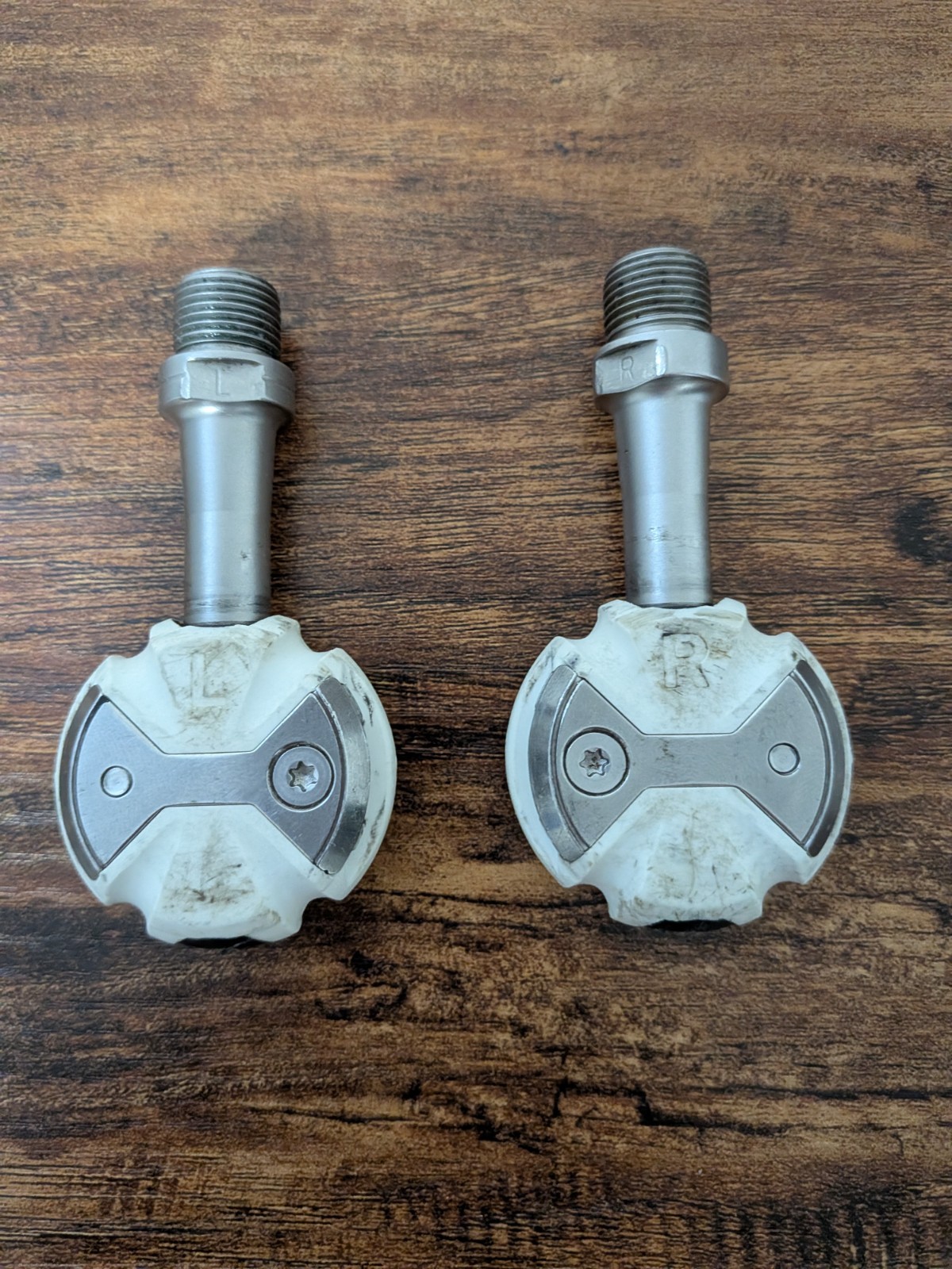 Speedplay Zero White Stainless Spindle Clipless Pedals 53mm Spindle No Cleats