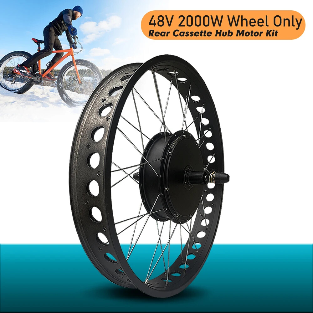 20 24 26inch 48V 2000W E-bike Fat Tire Brushless Rear Cassette Hub Motor Wheel