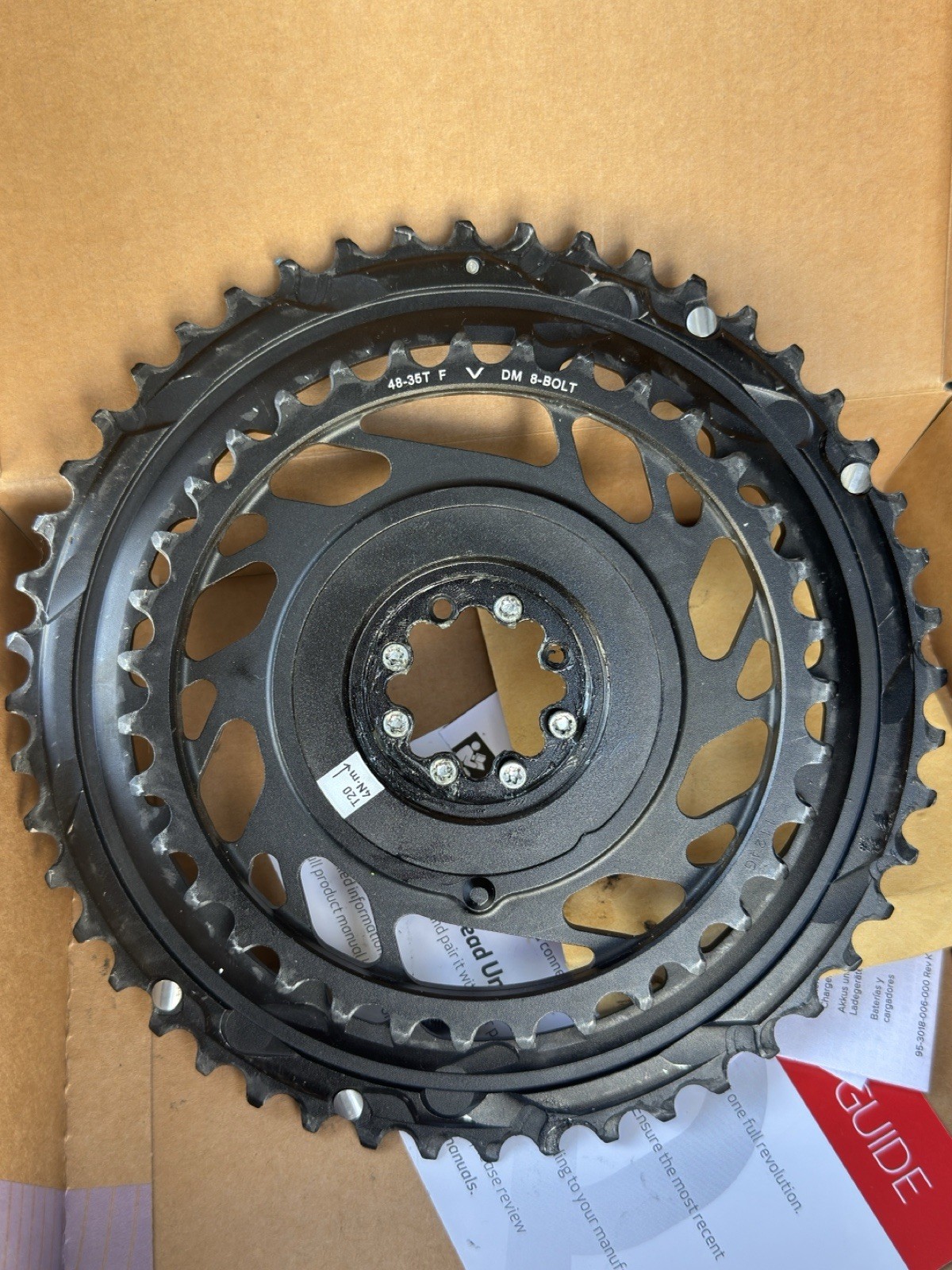 SRAM Force 2x Chainring – 48/35t 2×12-Speed 8-Bolt Direct Mount Black – Used