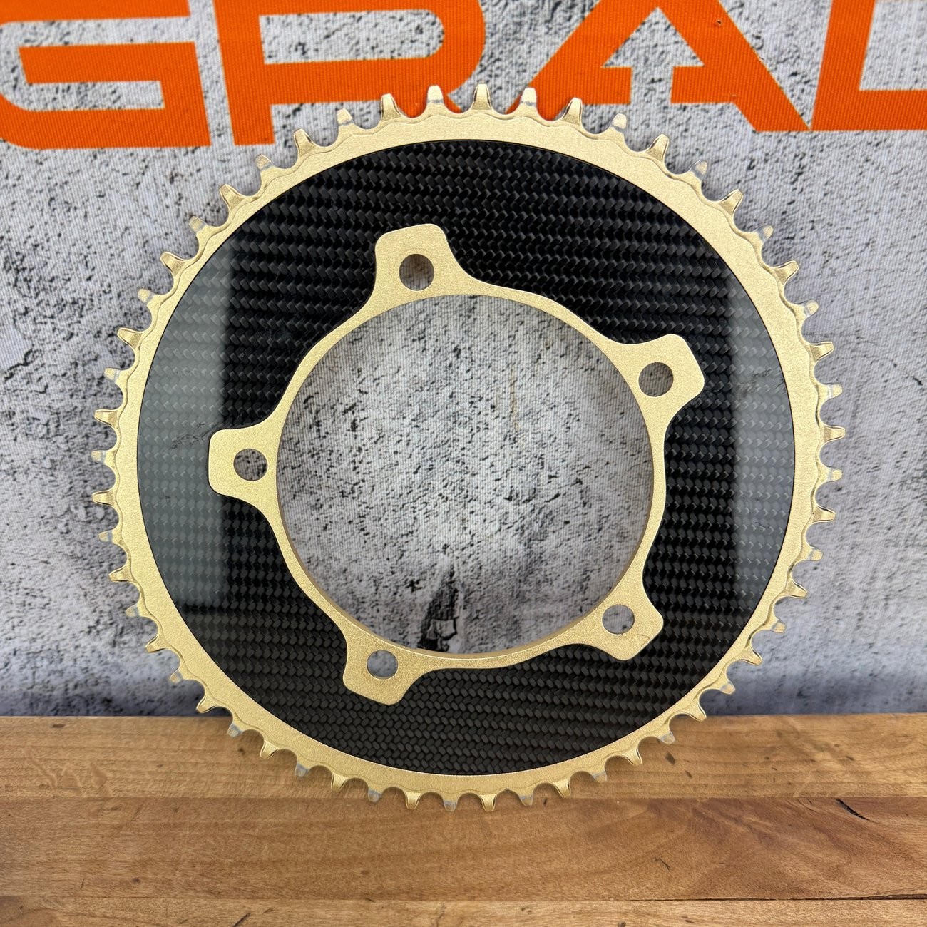 Aerocoach Aten Aluminum Carbon 5-Bolt 130BCD 54t Oval 1x Bike Chainring 188g