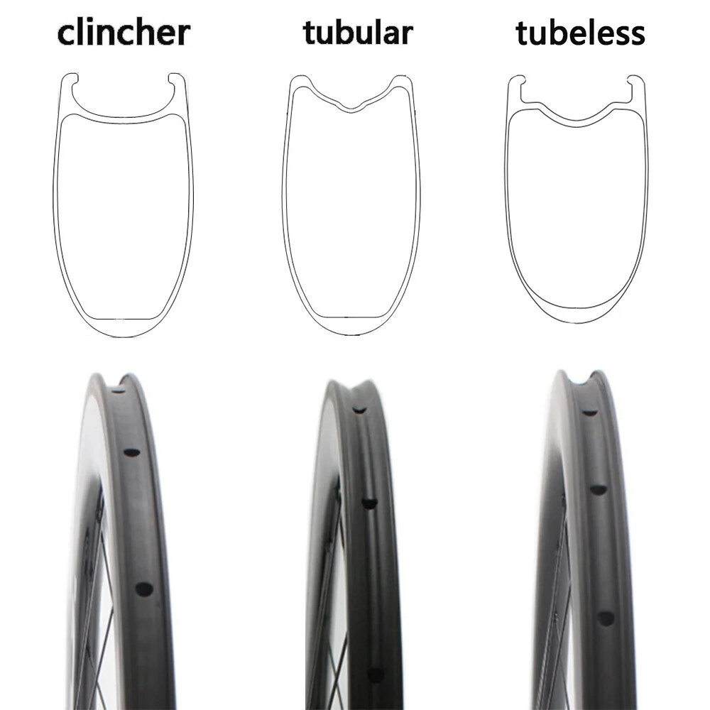 700C 50 60 88mm Deep Fixed Gear Road Bike Carbon Rims Tubular Clincher Tubeless