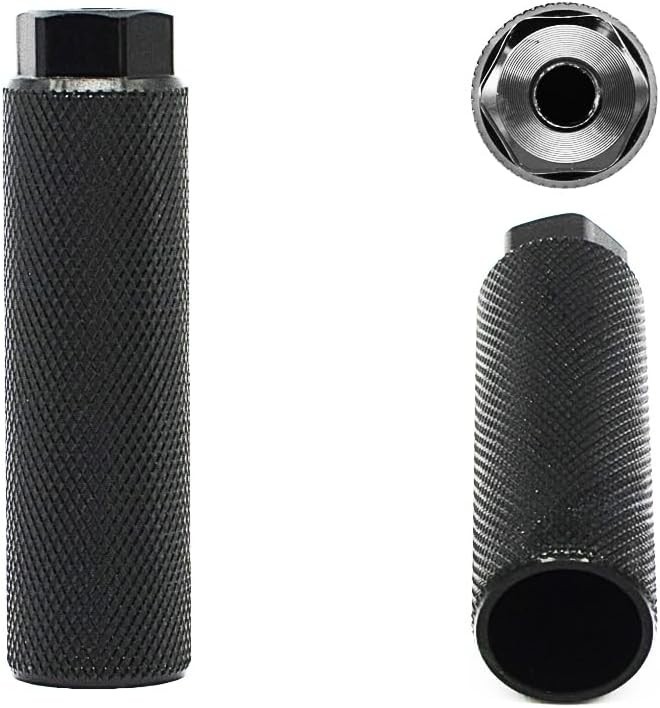 2PC Black Aluminum Alloy Bike Pegs for 3/8 inch Axles – Anti-Skid Stunt Support
