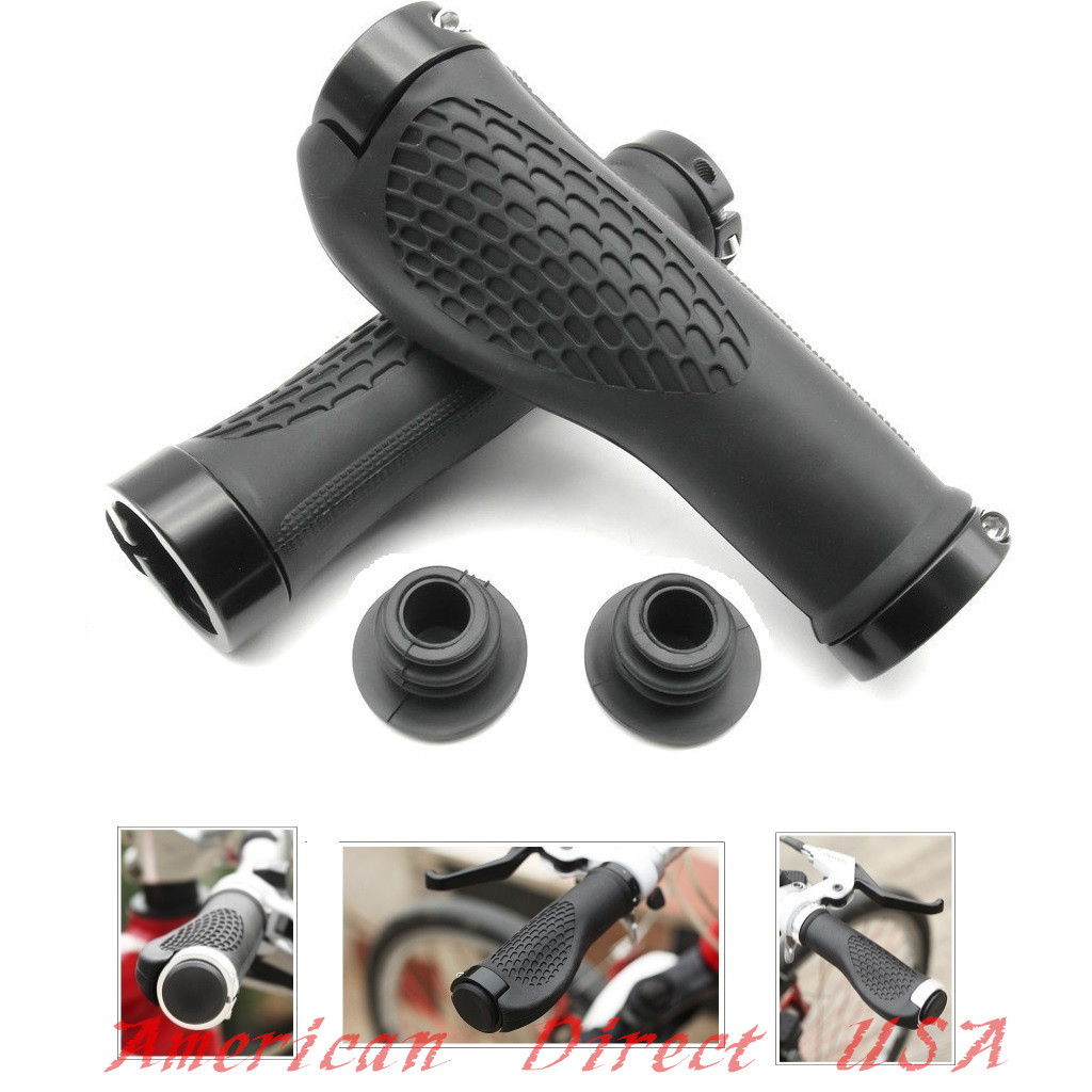 Bike Grips Rubber Mountain Bicycle MTB Handlebar Ergonomic Cycling Lock On TPR
