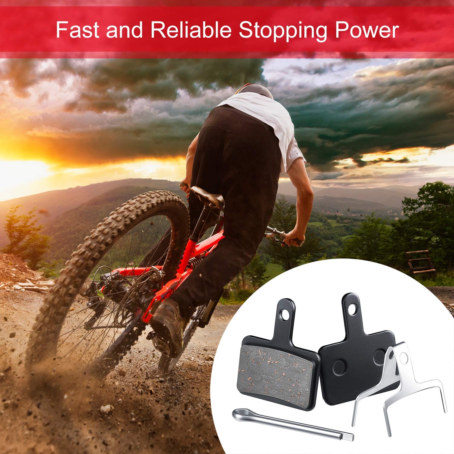 Zonon 4 Pairs Bike Brake Pads as the pictures show, show