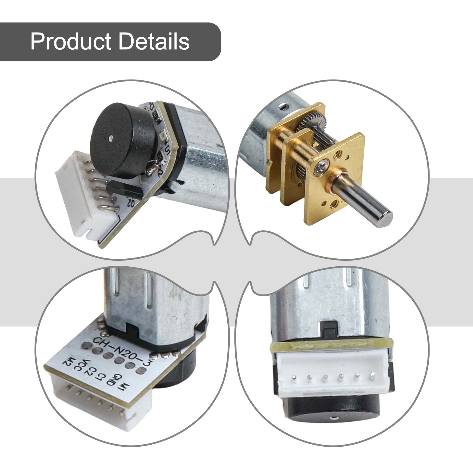 Sleek Design DC 6V Gear Motor with Encoder for Compatible with Small