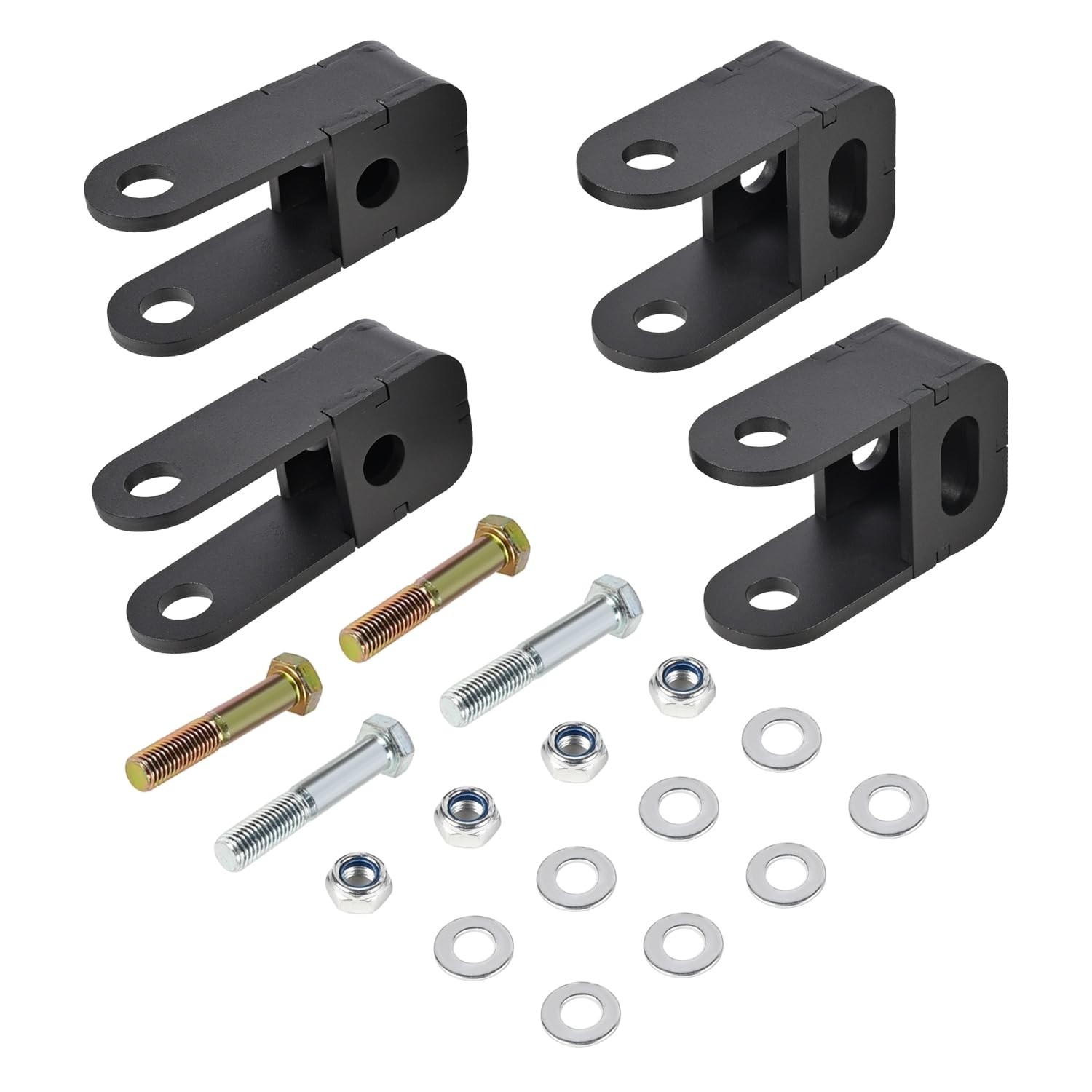 Upgrade 4PCS 2-4″ Front and Rear Shock Extensions,Heavy-Duty Steel Rear Lift …